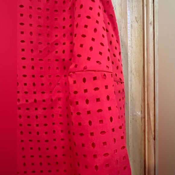 Cynthia Rowley women size 1X beautiful red orange half button blouse - Picture 8 of 10